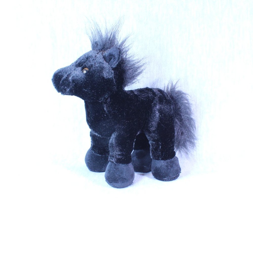 GANZ BLACK STALLION HORSE HM145 Plush Toy 9" Webkinz NO CODE Stuffed Animal